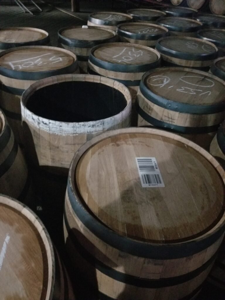 Photos from Buffalo Trace Distillery Tour. Charred oak barrels.