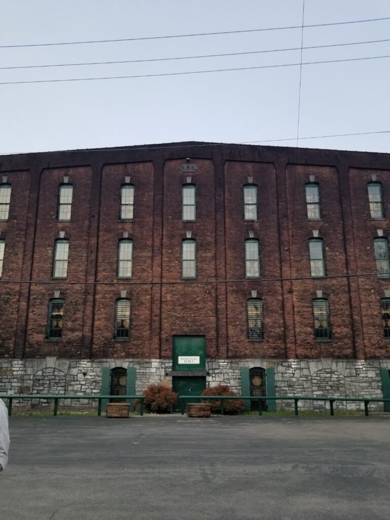 Photos from Buffalo Trace Distillery Tour. Main barrel aging warehouse; exterior.